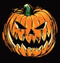 Edgy, loose, dry brush illustration of a Halloween Jack Ã¢â¬Ëo Lantern.